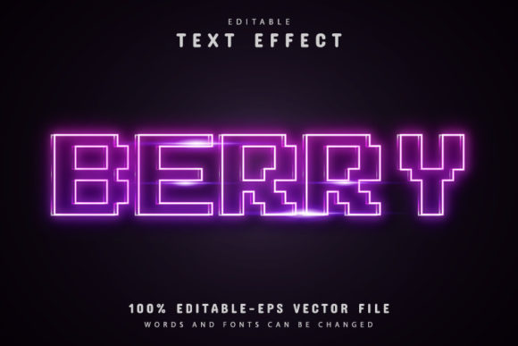 Berry Text: Vibrant Pixel Neon Text Effect