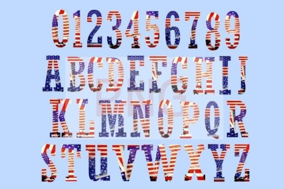 Celebrate with Style: USA Alphabet PNG 4th of July Font Art