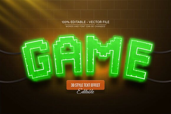 Create Striking Visuals with Green Pixel Neon 3D Text Effect
