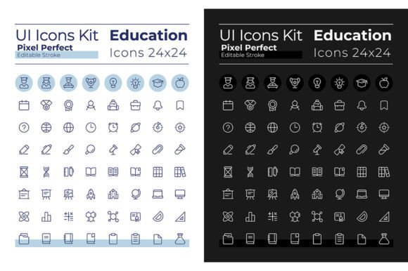 Distance Education Pixel Perfect Icons