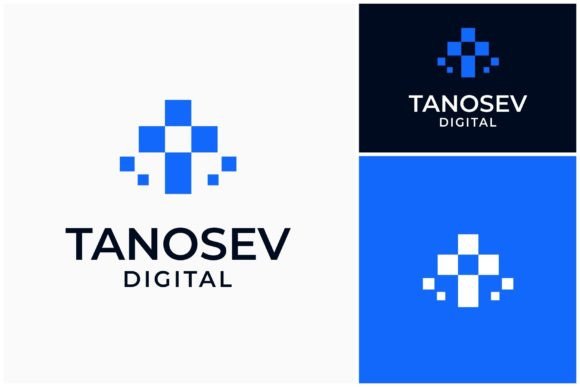 Letter T Pixel Digital Tech Logo: A Modern Typeface