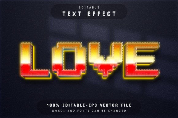 Love Pixel 3d Text Effect Editable: A Dynamic Design Asset