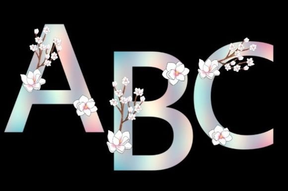 Magnolia Flower Font PNG: Elegant Floral Alphabet for Designers