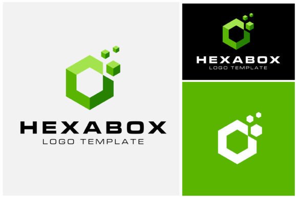 Modern Hexagon 3D Box Cube Pixel Logo
