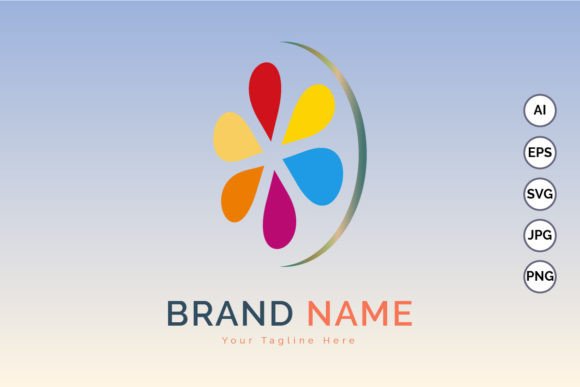 Modern Pixel Colour Logo Template Design