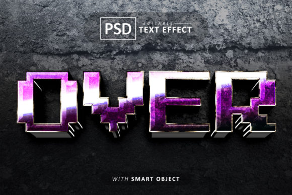 Over Pixel 3d Text Effect Editable for Dynamic Designs
