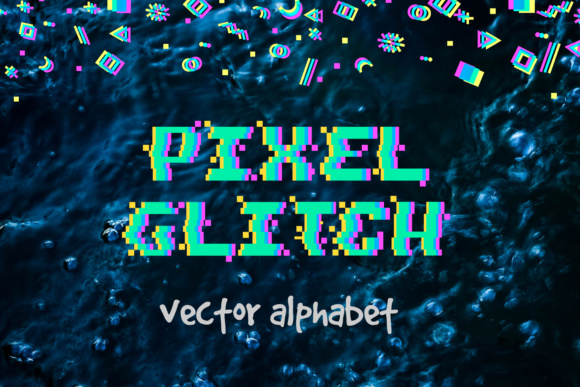 Pixel Glitch Vector Alphabet: A Nostalgic 90s Design Asset