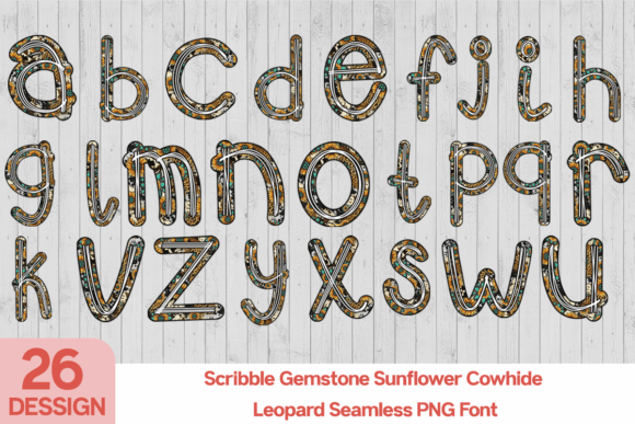 Scribble Sunflower Cowhide PNG Font Free