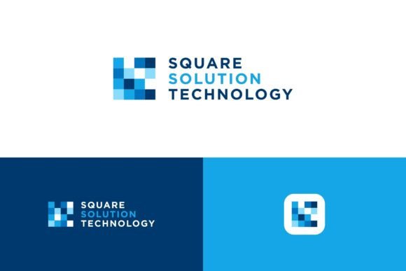 Square Arrow Pixel Digital Logo: Modern Branding Design
