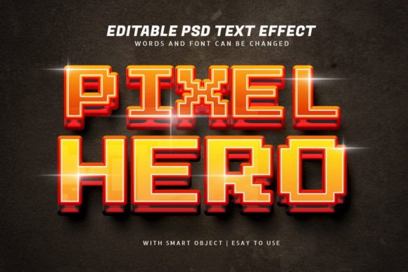 Super Pixel Hero 3D Style Text Effect