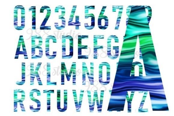 Water Alphabet Sea Font Clip Art for Creative Projects