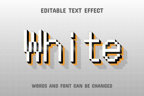White Pixel 3D Text Effect